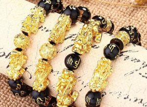4PC Gold Plated Feng Shui Pixiu Good Luck Unisex Bracelets Giveaway